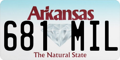 AR license plate 681MIL