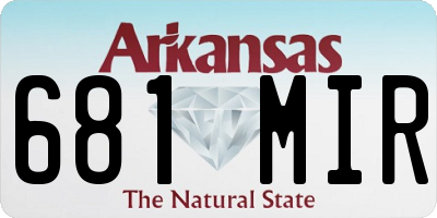 AR license plate 681MIR