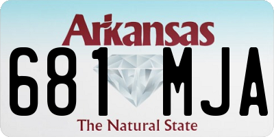 AR license plate 681MJA