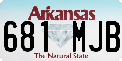 AR license plate 681MJB
