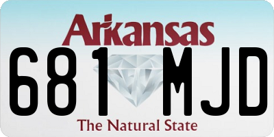 AR license plate 681MJD