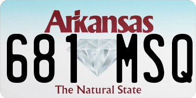 AR license plate 681MSQ