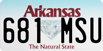 AR license plate 681MSU