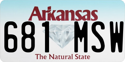 AR license plate 681MSW
