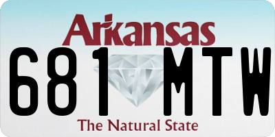 AR license plate 681MTW