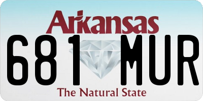 AR license plate 681MUR