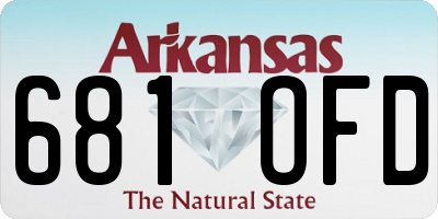 AR license plate 681OFD