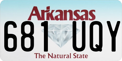 AR license plate 681UQY