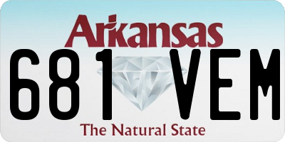 AR license plate 681VEM