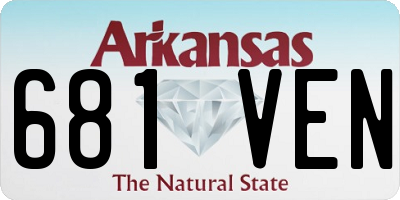 AR license plate 681VEN