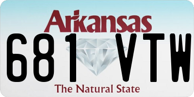 AR license plate 681VTW