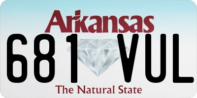AR license plate 681VUL