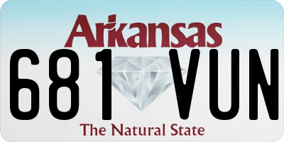 AR license plate 681VUN