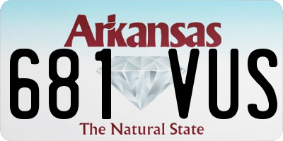 AR license plate 681VUS