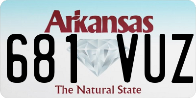 AR license plate 681VUZ