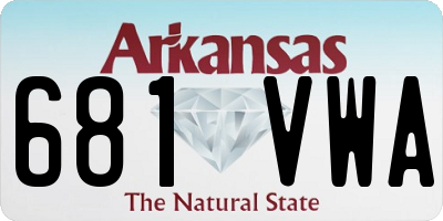 AR license plate 681VWA