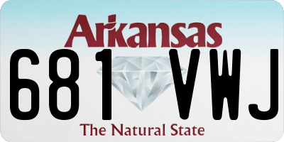 AR license plate 681VWJ