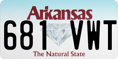 AR license plate 681VWT
