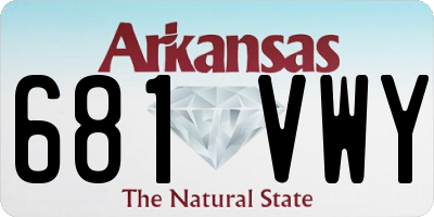 AR license plate 681VWY