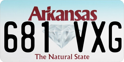 AR license plate 681VXG