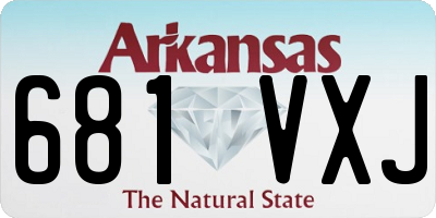 AR license plate 681VXJ