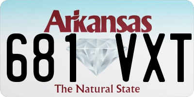 AR license plate 681VXT