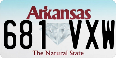 AR license plate 681VXW
