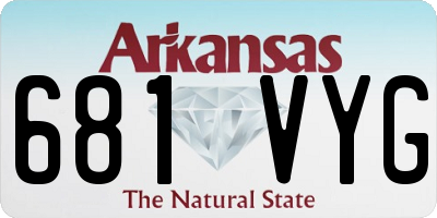 AR license plate 681VYG