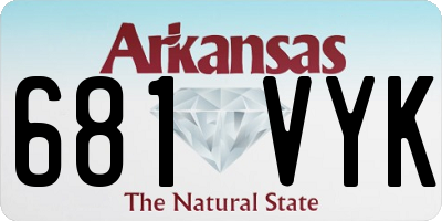 AR license plate 681VYK