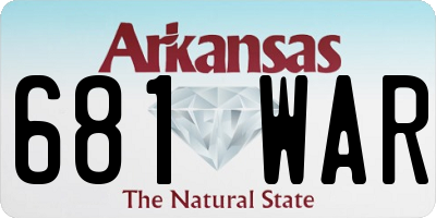 AR license plate 681WAR