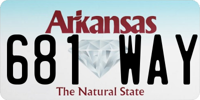 AR license plate 681WAY