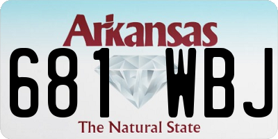 AR license plate 681WBJ