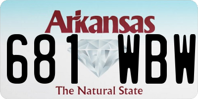 AR license plate 681WBW