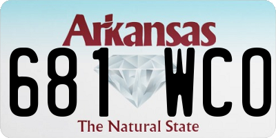 AR license plate 681WCO