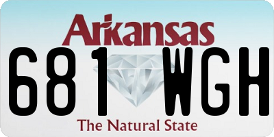 AR license plate 681WGH