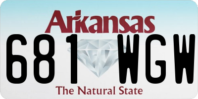 AR license plate 681WGW