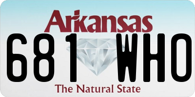 AR license plate 681WHO