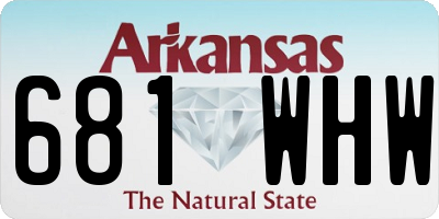 AR license plate 681WHW