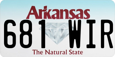 AR license plate 681WIR