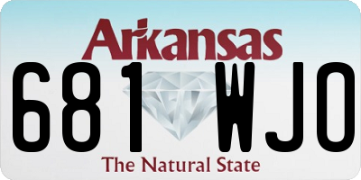 AR license plate 681WJO