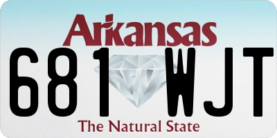 AR license plate 681WJT