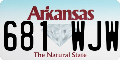 AR license plate 681WJW