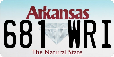AR license plate 681WRI