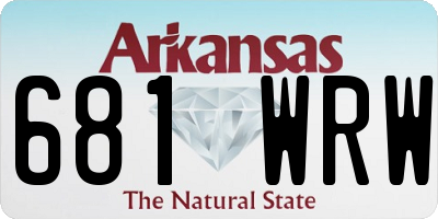 AR license plate 681WRW