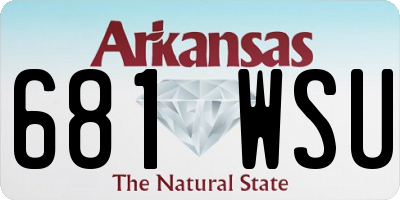 AR license plate 681WSU