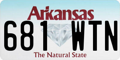 AR license plate 681WTN