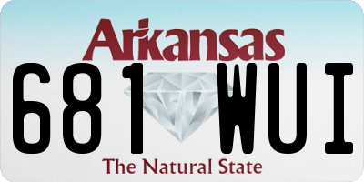 AR license plate 681WUI