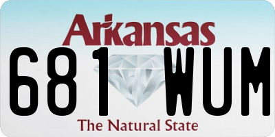 AR license plate 681WUM