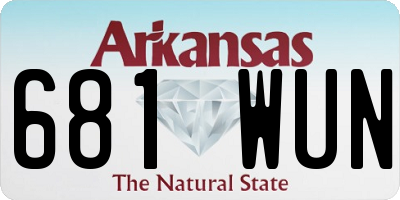 AR license plate 681WUN