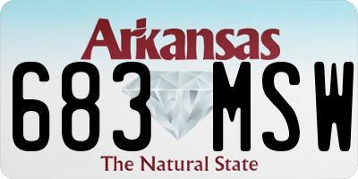 AR license plate 683MSW